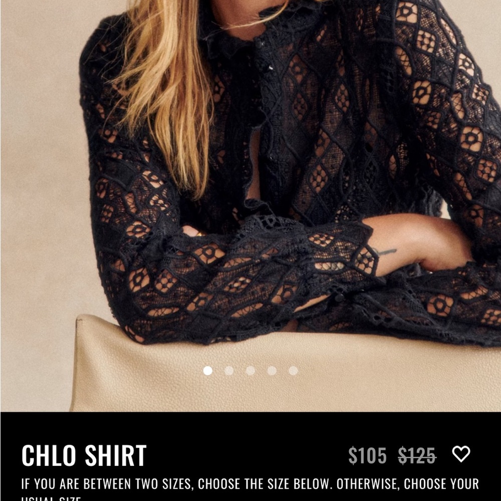 Sezane Chlo Blouse in Black Diamond Lace - Picture 2 of 5